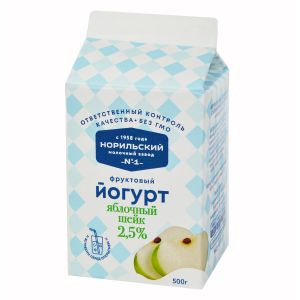 Йогурт яблочный шейк 2,5% 500 г
