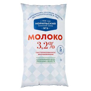 Молоко восстановленное 3,2% 1 л